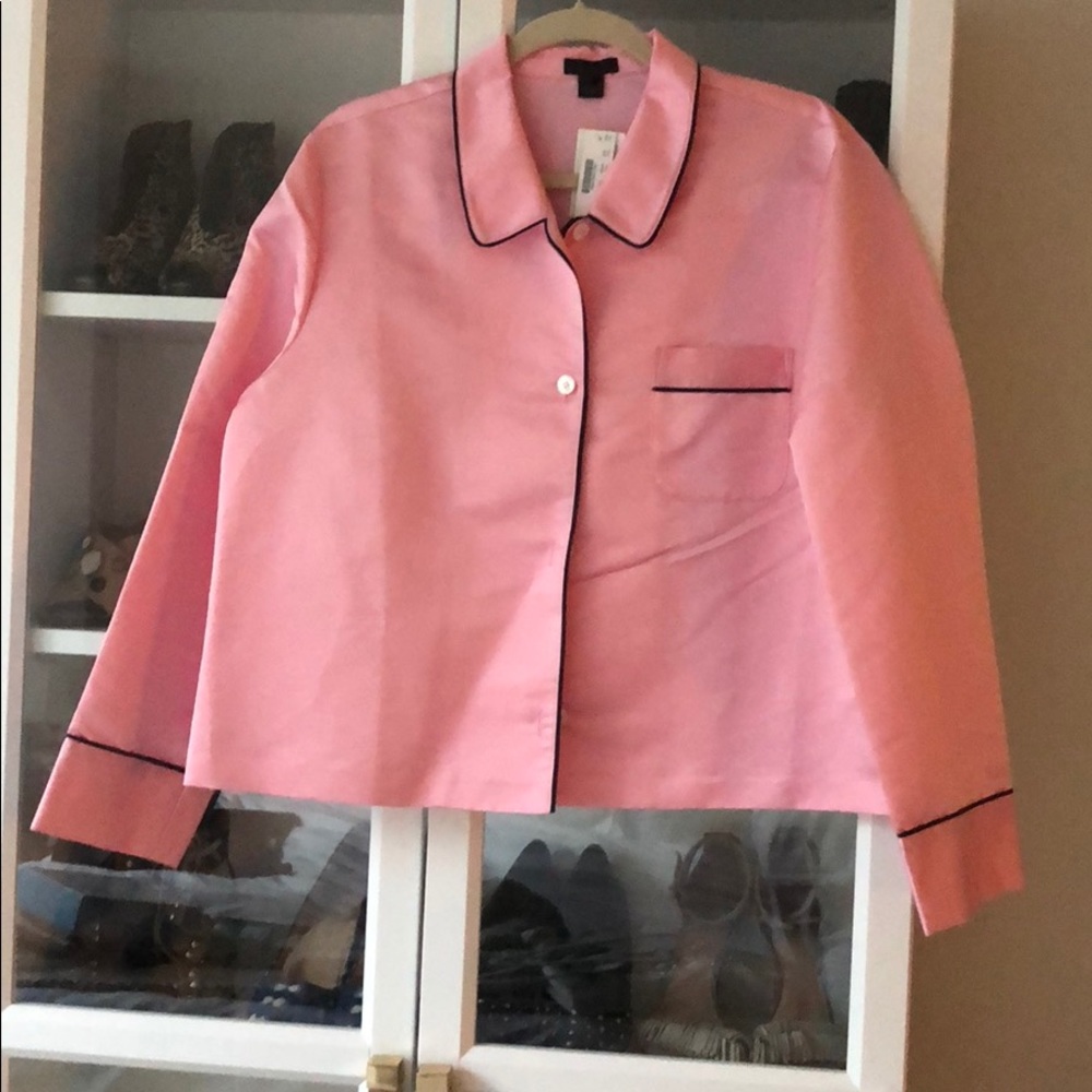 JCREW PINK SILK PAJAMA SHIRT